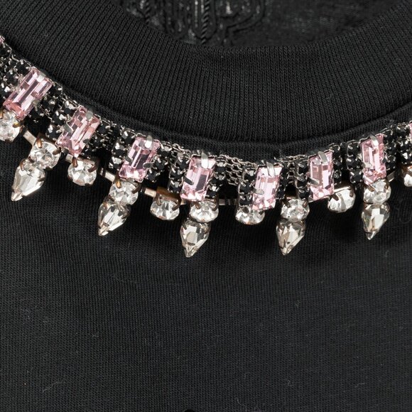 Maje Noir Jersey T-shirt with Diamanté - Picture 7 of 13